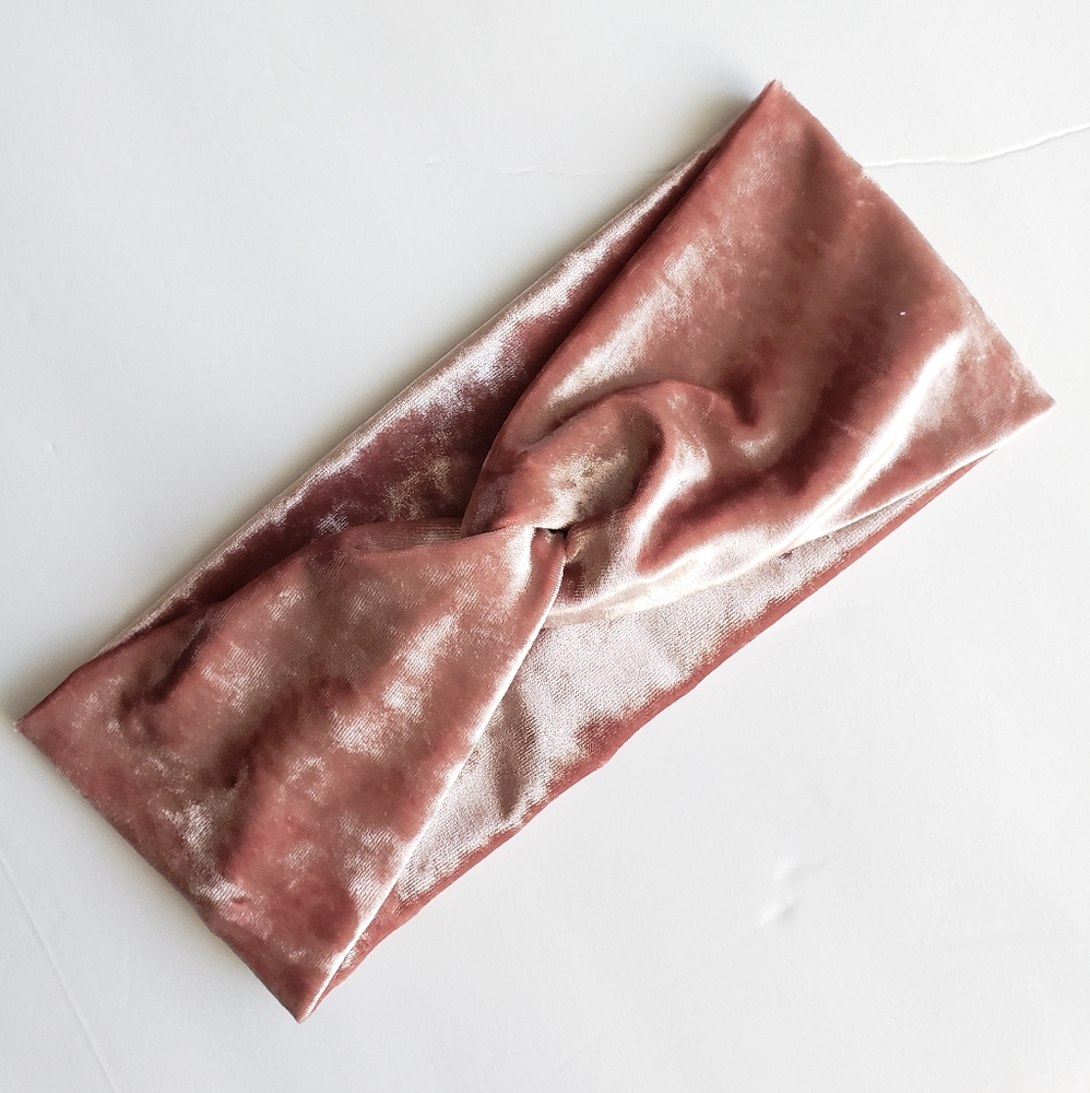 Soft Velvet Mauve Turban Headband, Headwraps